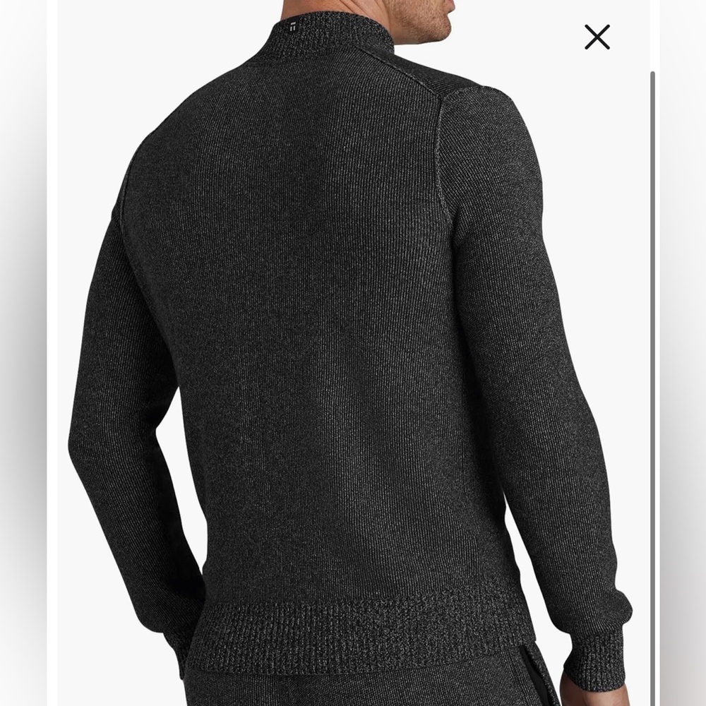 Tommy John Men's Gray Quarter Zip Cotton Blend Sweater - Size Medium‎ - Picture 2 of 8